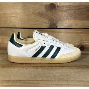 NEW Kids 5.5 / Womens 6.5 Adidas Samba “Cloud White Collegiate Green Gum” JS3831